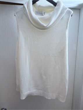 🔥🏷️ C.S.T studio Cream Sleeveless Cowl Neck Knit Sweater